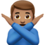 man gesturing NO: medium skin tone on Apple