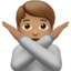 person gesturing NO: medium skin tone on Apple