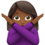 woman gesturing NO: medium-dark skin tone on Apple