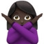 woman gesturing NO: dark skin tone on Apple