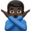man gesturing NO: dark skin tone on Apple