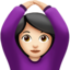 woman gesturing OK: light skin tone on Apple