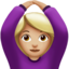 woman gesturing OK: medium-light skin tone on Apple