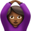 woman gesturing OK: medium-dark skin tone on Apple