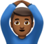 man gesturing OK: medium-dark skin tone on Apple