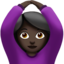 woman gesturing OK: dark skin tone on Apple