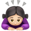 woman bowing: light skin tone on Apple