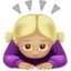 woman bowing: medium-light skin tone on Apple
