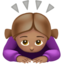 woman bowing: medium skin tone on Apple