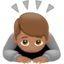 person bowing: medium skin tone on Apple