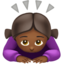 woman bowing: medium-dark skin tone on Apple