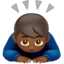 man bowing: medium-dark skin tone on Apple
