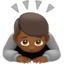 person bowing: medium-dark skin tone on Apple
