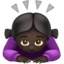 woman bowing: dark skin tone on Apple