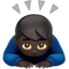 man bowing: dark skin tone on Apple