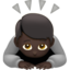 person bowing: dark skin tone on Apple
