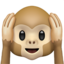 hear-no-evil monkey on Apple