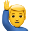 man raising hand on Apple