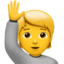 person raising hand on Apple