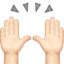 raising hands: light skin tone on Apple
