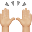raising hands: medium-light skin tone on Apple