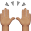 raising hands: medium skin tone on Apple