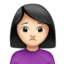 woman frowning: light skin tone on Apple