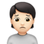 person frowning: light skin tone on Apple