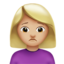 woman frowning: medium-light skin tone on Apple