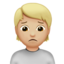 person frowning: medium-light skin tone on Apple