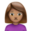 woman frowning: medium skin tone on Apple