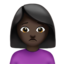 woman frowning: dark skin tone on Apple