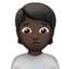 person frowning: dark skin tone on Apple