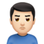 man pouting: light skin tone on Apple