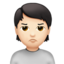 person pouting: light skin tone on Apple