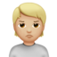person pouting: medium-light skin tone on Apple