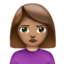 woman pouting: medium skin tone on Apple
