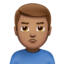 man pouting: medium skin tone on Apple
