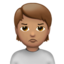 person pouting: medium skin tone on Apple