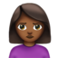 woman pouting: medium-dark skin tone on Apple