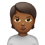person pouting: medium-dark skin tone on Apple