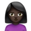 woman pouting: dark skin tone on Apple