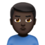 man pouting: dark skin tone on Apple