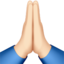 folded hands: light skin tone on Apple