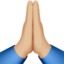 folded hands: medium-light skin tone on Apple