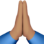 folded hands: medium skin tone on Apple