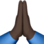 folded hands: dark skin tone on Apple
