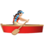 woman rowing boat: light skin tone on Apple