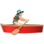 man rowing boat: light skin tone on Apple