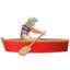 woman rowing boat: medium-light skin tone on Apple